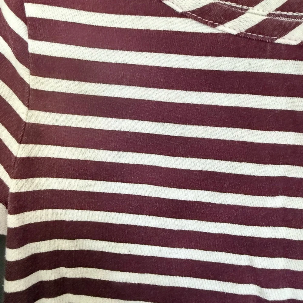 Maroon & White Striped Dress Toddler Girl - Size 3t